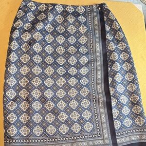 Talbots Silk Wrap Skirt Sz 8 Fully Lined